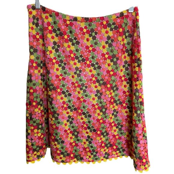 Sara Jane Skirt Floral Multicolor A-line 10 Bohemian Hippie Boho Lined Indie - Picture 2 of 7